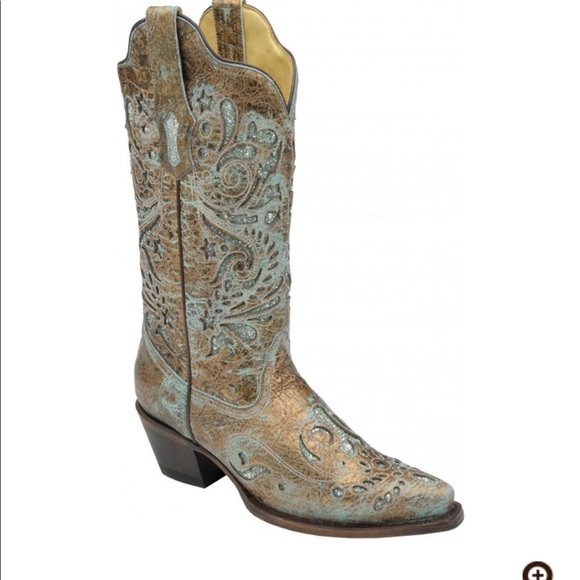 Corral Women's Turquoise Cowgirl Boots - Snip Toe - Picture 5 of 5